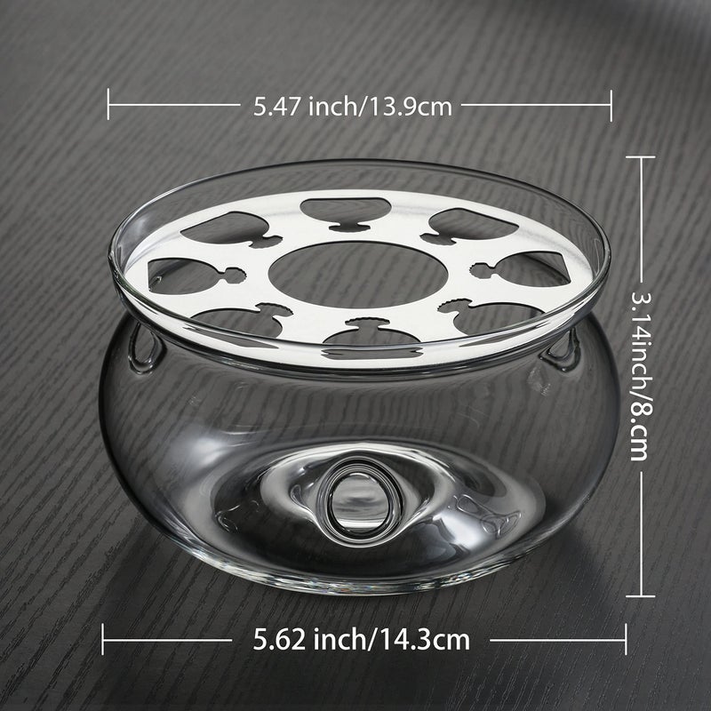 CnGlass Universal Glass Teapot Warmer Handcrafted with Heat Proof & Lead-Free Glass Tealight Warmer 5.3 in/13.5cm Diameter (Candle not Included) - Image 2